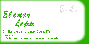 elemer lepp business card